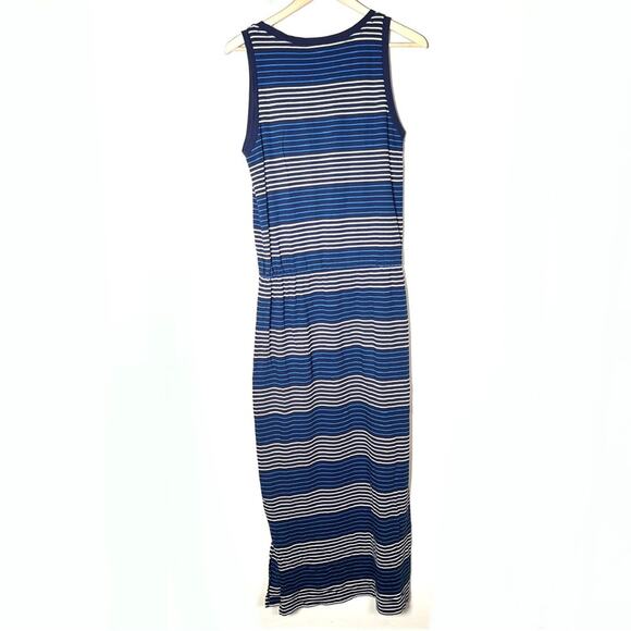 Gap blue and white striped casual swim cover shift maxi dress size medium M B157 - Picture 4 of 4